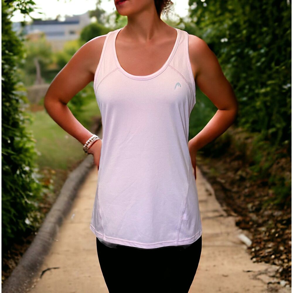 HEAD Light  Pink Racerback Cycle Tank Top Sleeveless Reflective Sz L
